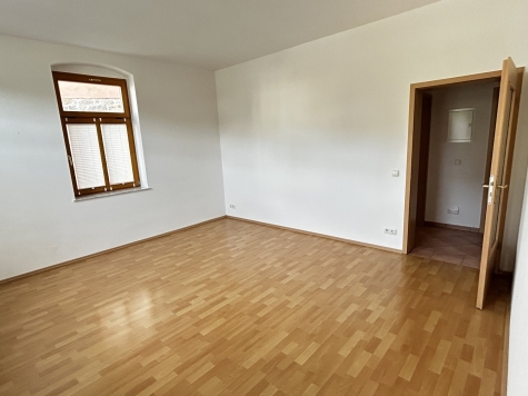 Leerstehende, helle 2-Raumwohnung mit EBK in Kirchberg! Denkmalschutz! - Wohnzimmer (7365)