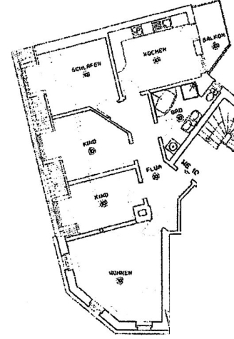 Attraktive 4-Raum-Wohnung mit Balkon, zentrumsnah gelegen und vermietet - Grundriss W10 (2915)