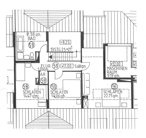 Vermietete Maisonette-WE, Balkon, Tageslichtbad, TG-Stpl. in Auerbach/V.! - Grundriss - Ebene 2 (6718)