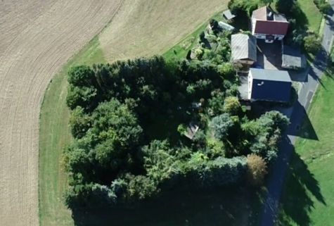 Dreiseitenhof: 2 Wohnhäuser, Nebengelass, gr. Grundstück = viel Raum für individuelle Lebenskonzepte - Drohnenaufnahme (14385)