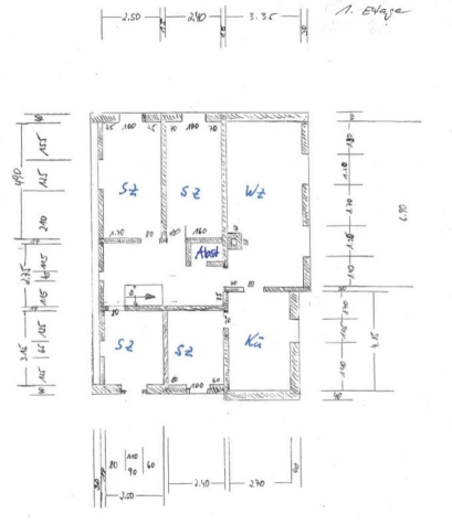 Dreiseitenhof: 2 Wohnhäuser, Nebengelass, gr. Grundstück = viel Raum für individuelle Lebenskonzepte - Grundriss OG Bauernhaus (14376)