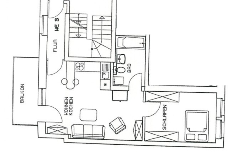 *Ab 1.12.! Zwickau-Innenstadt – Gemütliche 2-Raumwohnung mit Balkon* - Grundriss (15115)