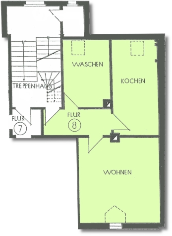Großes Dachgeschoss-Apartment in Pölbitz mit Einbauküche und Stellplatz! - Grundriss (7159)
