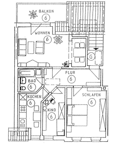 Vermietete 3-Raumwohnung mit Balkon direkt an der Zwickauer Mulde! - Grundriss (7719)