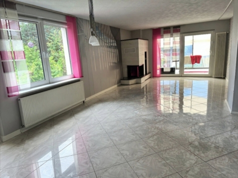 Attraktives Wohn- und Geschäftshaus mit großem Grundstück, Pool und Photovoltaik in Wilkau-Haßlau! - Wohnzimmer, Kamin (14124)