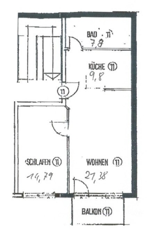 Schöne 2-Raum-Wohnung mit Balkon, EBK und Tageslichtbad in Plauen! Vermietet - Grundriss (5657)