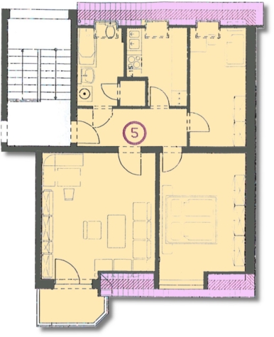 Fraureuth: *Schöne 3-Raumwohnung mit Balkon und Carport-Stellplatz optional!* - Grundriss (14680)