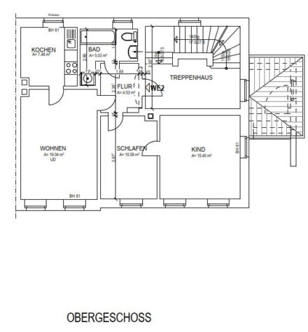 Sanierungsbedürftiges Mehrfamilienhaus mit 3 Wohneinheiten in Klingenthal! - Grundriss OG (11961)