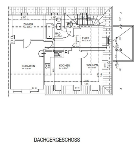 Sanierungsbedürftiges Mehrfamilienhaus mit 3 Wohneinheiten in Klingenthal! - Grundriss DG (11962)