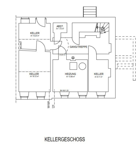 Sanierungsbedürftiges Mehrfamilienhaus mit 3 Wohneinheiten in Klingenthal! - Grundriss KG (11959)