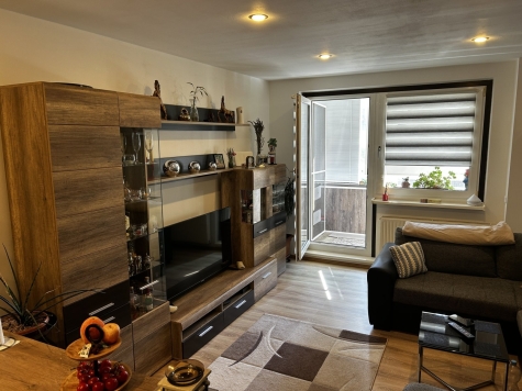 Modernisierte 3-Raum-Wohnung im 1. OG, Balkon u. Stellplatz - Wohnzimmer mit zugang auf den Balkon (577)