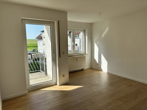 Frisch renoviert! 2-Raumwhg. mit Balkon, TG-Stpl. (duplex, saniert), Neubau 1997! Leerstand! - Wohnzimmer, Zugang Balkon (2801)