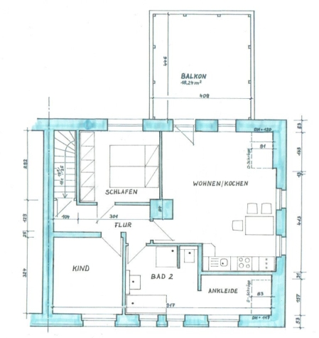 Aus Geschäftshaus wird Traumhaus! Attraktive Immobilie mit Wohnkonzept - Wohnkonzept OG (15462)