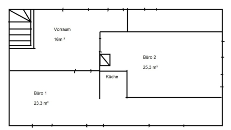 Aus Geschäftshaus wird Traumhaus! Attraktive Immobilie mit Wohnkonzept - Grundriss OG aktuell (15461)