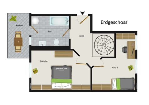 Vermietete 4-Raum-Maisonette-WE! 2 Balkone, Stellplatz, Tageslichtbad! - Grundriss W8 untere Ebene (9445)