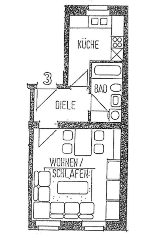 Möblierte 1-Raumwohnung in guter Lage! - Bild (9953)