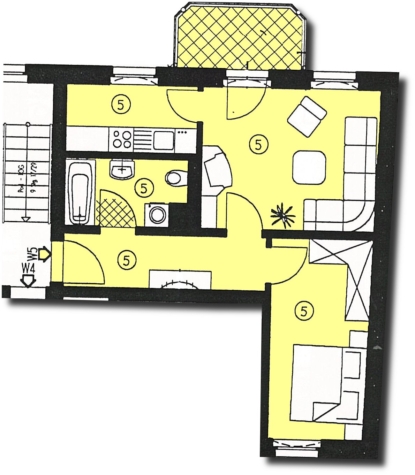 Ab 1.12.! Helle 2-Raumwhg. mit Balkon und Stpl. in Marienthal! - Grundriss (13107)