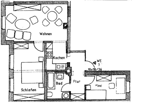 Schöne 3-Raum-Wohnung in Oelsnitz/V., 2. OG. Leerstehend! - Grundriss 7 (735)