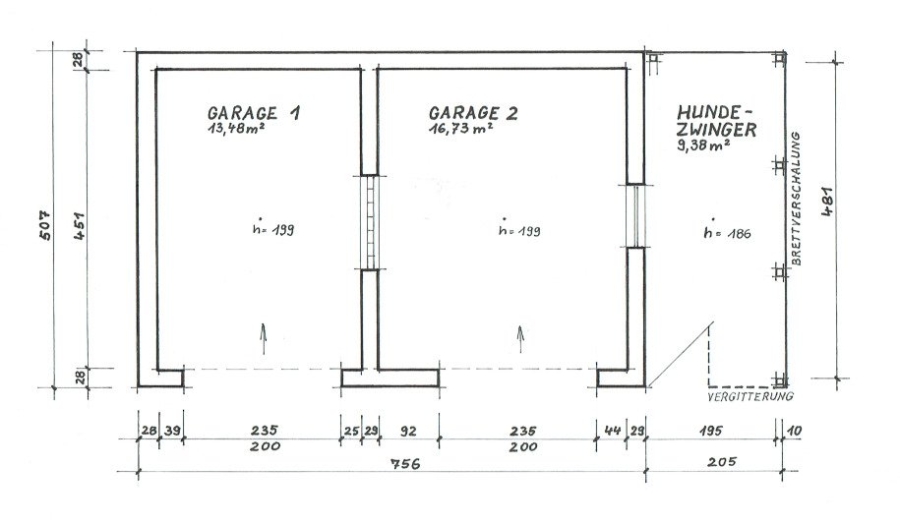 Grundriss Garagen