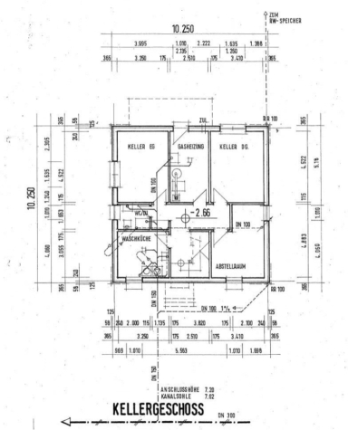 Vielseitig nutzbares EFH mit Einliegerwohnung, großer Garten, überdachter Pool, Doppelcarport - Grundriss Kellergeschoss (12518)