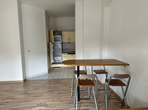 Vermietet ab 01.05.26! Großzügige 1-Raumwohnung mit Einbauküche in Zwickau! Denkmalschutz! - Blick zur Küche (3189)