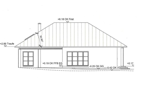 Exklusives EFH im Bungalowstil, mit Pool, Wärmepumpen, Doppelgarage, Carport + stilvollem Grundstück - Ansicht SOO (13157)