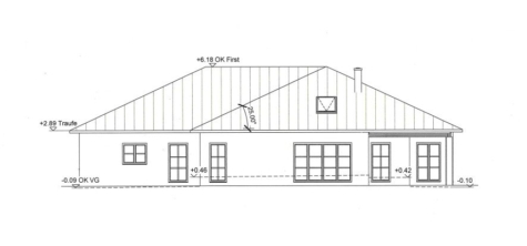 Exklusives EFH im Bungalowstil, mit Pool, Wärmepumpen, Doppelgarage, Carport + stilvollem Grundstück - Ansicht SSW (13156)