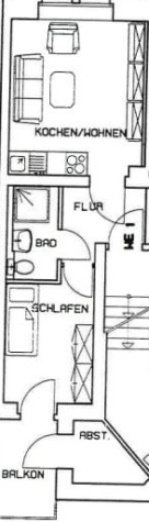 ab 1.11.26!! Gemütliche 1,5-Raumwohnung mit Einbauküche & Balkon in Crossen! - Grundriss (13621)