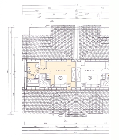 Gepflegte 4-Raum-Maisonette im 2.OG/DG mit Komfort-Bad u. Gäste-WC, zwei Stellplätze! - Grundriss DG mit W8 (782)