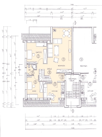 Gepflegte 4-Raum-Maisonette im 2.OG/DG mit Komfort-Bad u. Gäste-WC, zwei Stellplätze! - Grundriss OG2 mit W8 (781)