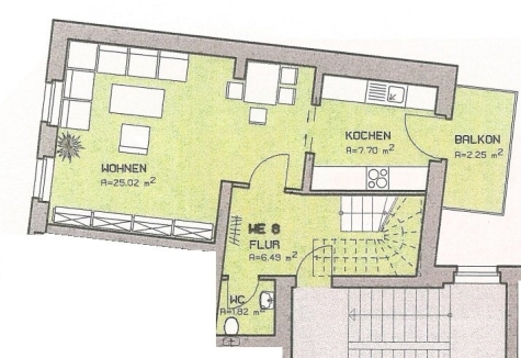 Großzügige 4-Raum-Whg. mit Balkon, Dachterrasse, Whirlpool-Wanne und Tageslichtbad! Vermietet! - Grundriss 2. OG (3445)